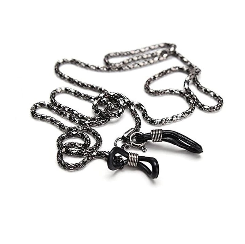 Brilketting gevlochten staal zwart 1 1041-Brilketting-Gevlochten-Schakel-Zwart