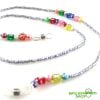 Brillenkoord - Zonnebril Koord - Zonnebril Touwtjes - Bohemian - Gekleurde Kralen Glas - Grijs 4 1105 zonnebril koord - zonnebri touwtjes - ibiza - bohemian - glaskralen - grijs zilver
