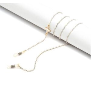 1114-Brilketting-–-Brillenketting-–-Fantasieschakel-–-Wit-Goud-–-Bloem 1