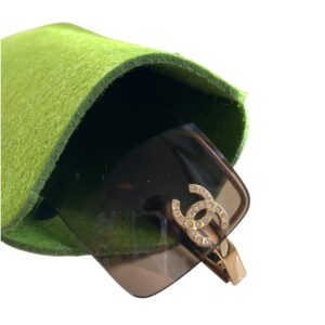 5002 brillenkoker - brillen etui - bril hoes - groen - vilt - closeup 2