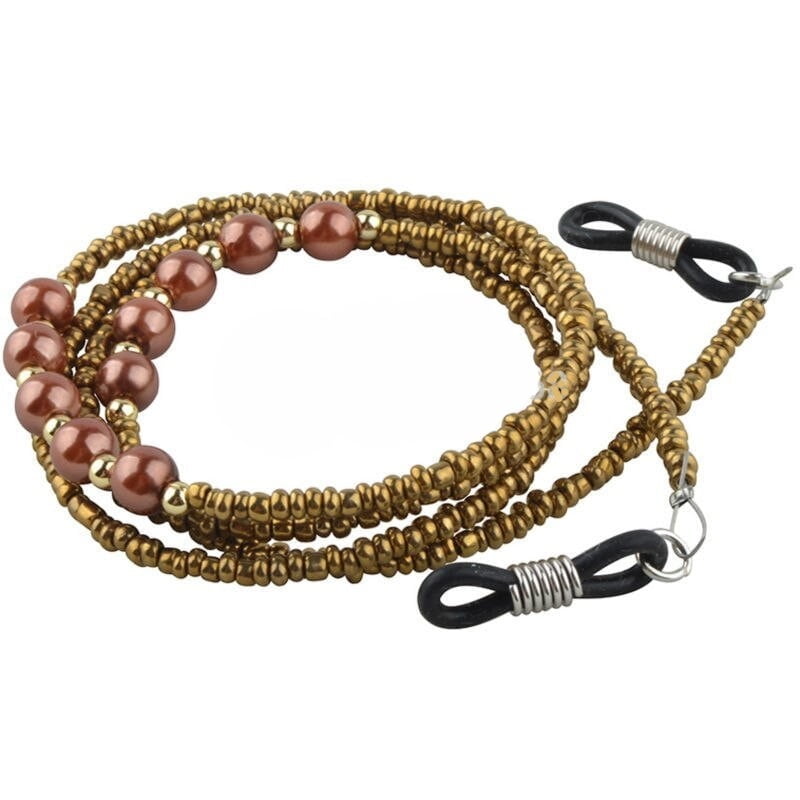 Brilketting - Leesbrilketting - Brillenketting - Koperkleurig met Goud Glas Kralen 1 1167-Leesbrilketting-Brillenketting-Koperkleurig-Met-Goudkleurige-Glas-Kralen 1