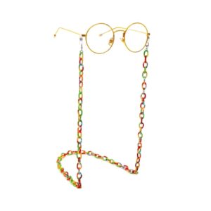 1192-Brillenketting-Textile-Woven-Grote-Schakel-Rainbow-Festival 1