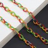 1192 brilketting acryl gevlochten regenboog - rainbow - bohemian - grote schakel 3