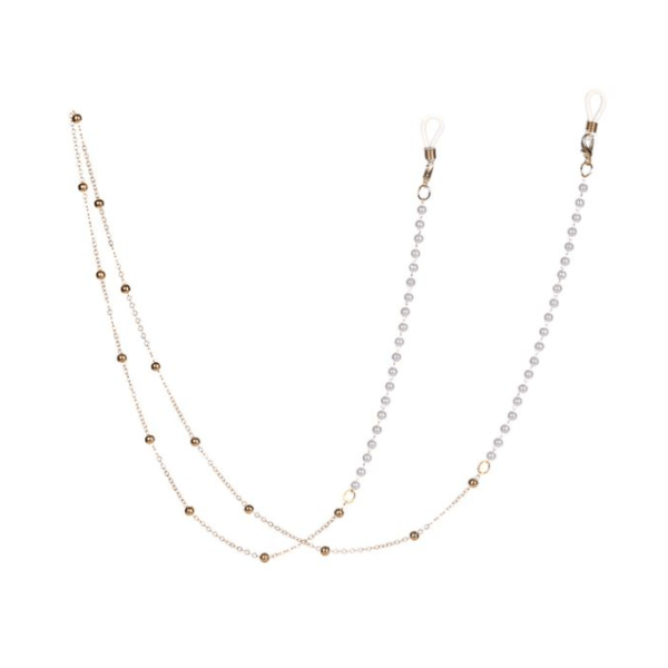 1252 brillenketting goud met pareltjes klein