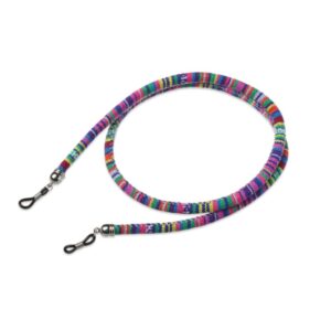1280 - bohemian brillenkoord - Eyezoo - Softwear - Rond -paars gestreept