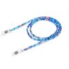 1318 brillenketting kralen blauw met rood accent