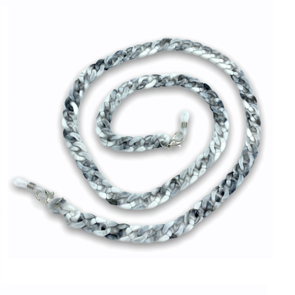 21274 - brillenketting XL - Wit Marmer - XL Chain