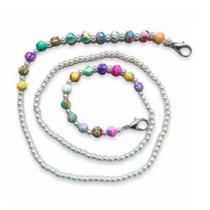 11339 brillenketting kralen batik splash