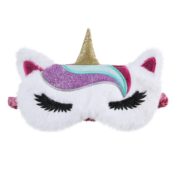 31318 slaapmasker unicorn - eenhoorn - kuifje - wit