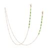 21039 - brillenketting - hematiet stukjes - groen