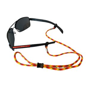 11355 brillenkoord sport - verstelbaar - rood oranje gevlamd - retro 2