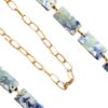 21330 brillenketting zee blauw XL bio acetaat plaatjes closeup