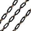 21285 xl brilketting grote schakel - acetaat - zwart met goud detail