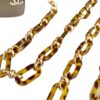 21286 Xl brilketting grote schakel - acetaat - turtle met goud met bril