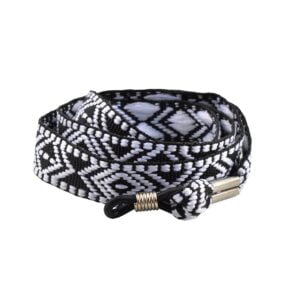 11363 brillenkoord inca print - zwart - wit