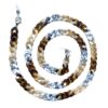 Eyezoo® XL Chain - Wit Met Turtoise - White Turtle 7 21289 brillenketting grote schakel - XL chain - marble met turtoois