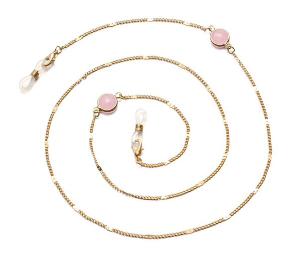 21369 brillenketting swarovski look roze - brilketting