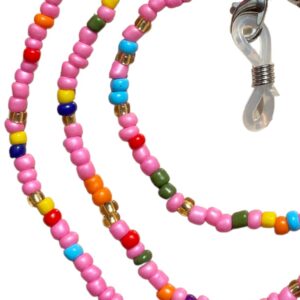 21371 brillenkoord kralen - Roze - Pink Candy close