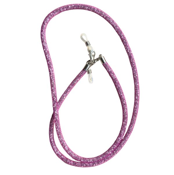 21373 brillenkoord swarovski mesh - roze voorkant
