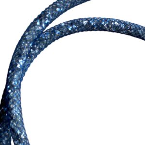 21374 brillenkoord swarovski mesh - blauw - closeup