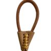 21375 brillenkoord leer - leder - camel kleur close up