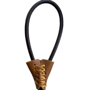 21376 brillenkoord leer - leder - zwart - closeup