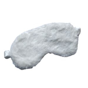 21385 slaapmasker wit pluche zacht - voorkant