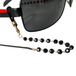 Home 8 41158 brillenketting - brilketting - zwart geslepen kraaltjes facet bril